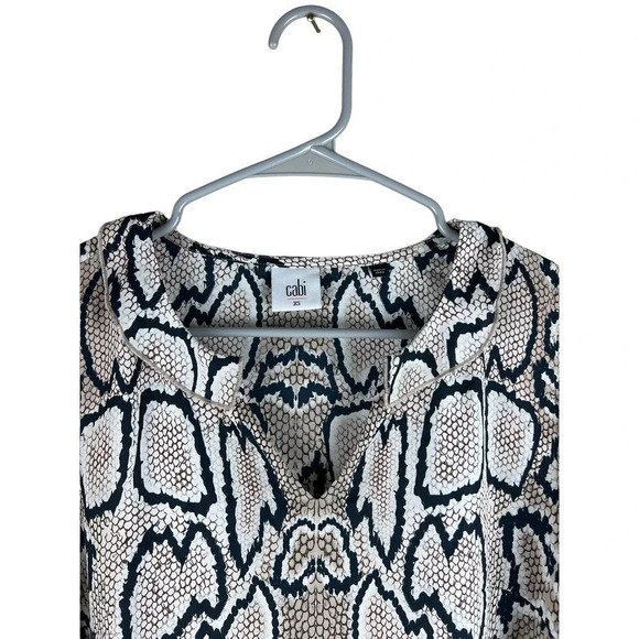 Cabi Serpentine Snakeskin Animal Print Sheer Blouse Women’s XS - Picture 3 of 8